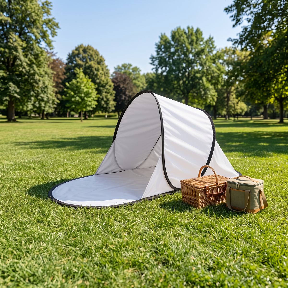 Pop-up shade in a park