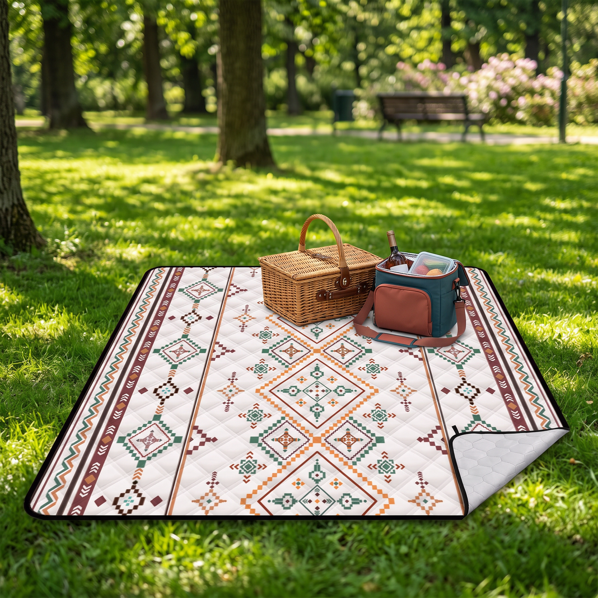 Picnic blanket in the park