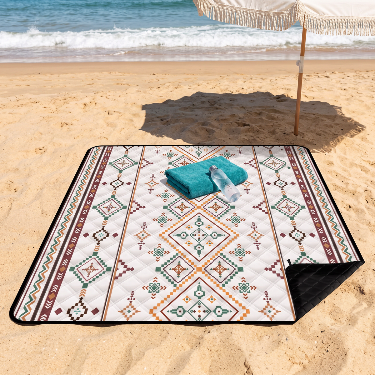 Picnic blanket on the beach