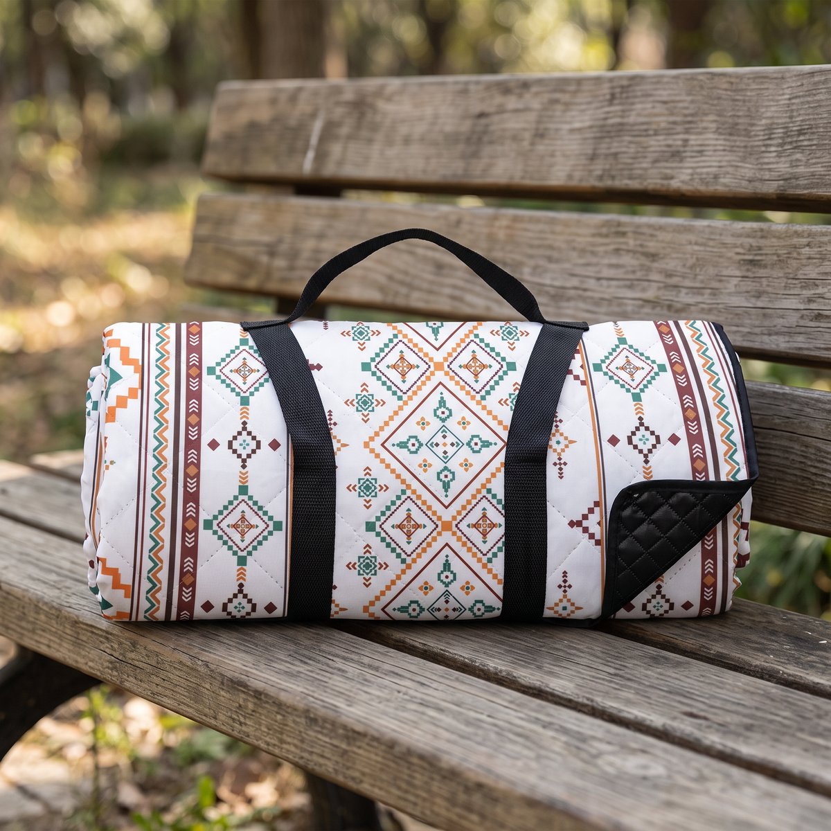 Blanket folded with handle